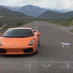 Phantom 3 Races Sports Car in Along Mountain Road