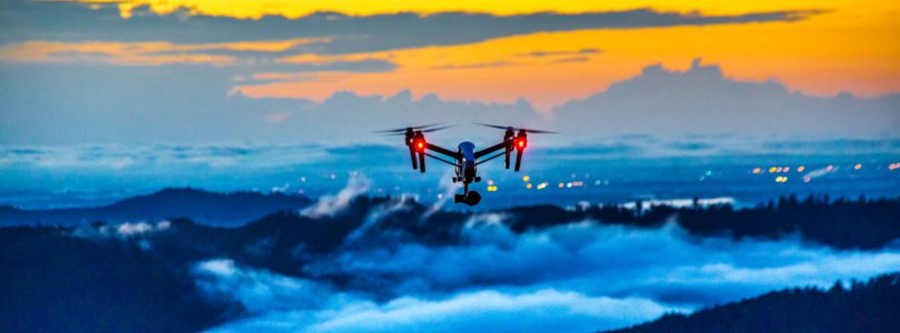 Drone over mountains