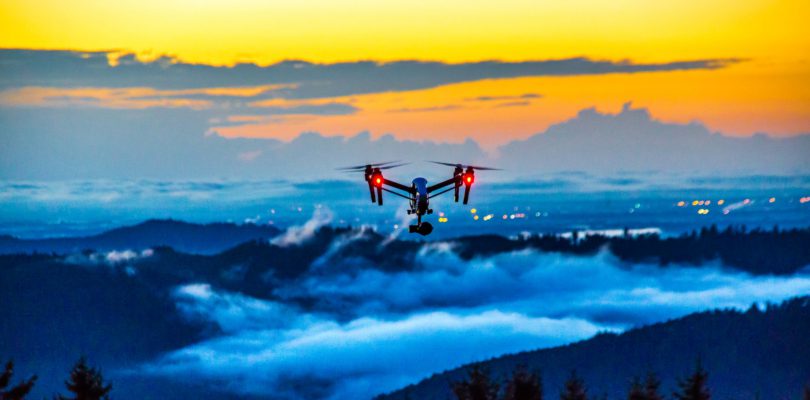 Drone over mountains