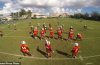 Football game as seen from drone